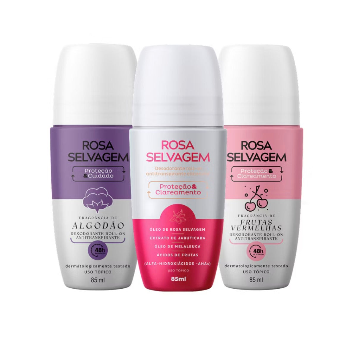 Roll On Clareador Rosa Selvagem